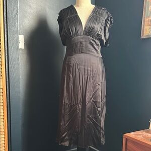 Trashy Diva 1940s Dress in Black Satin NWT size 22